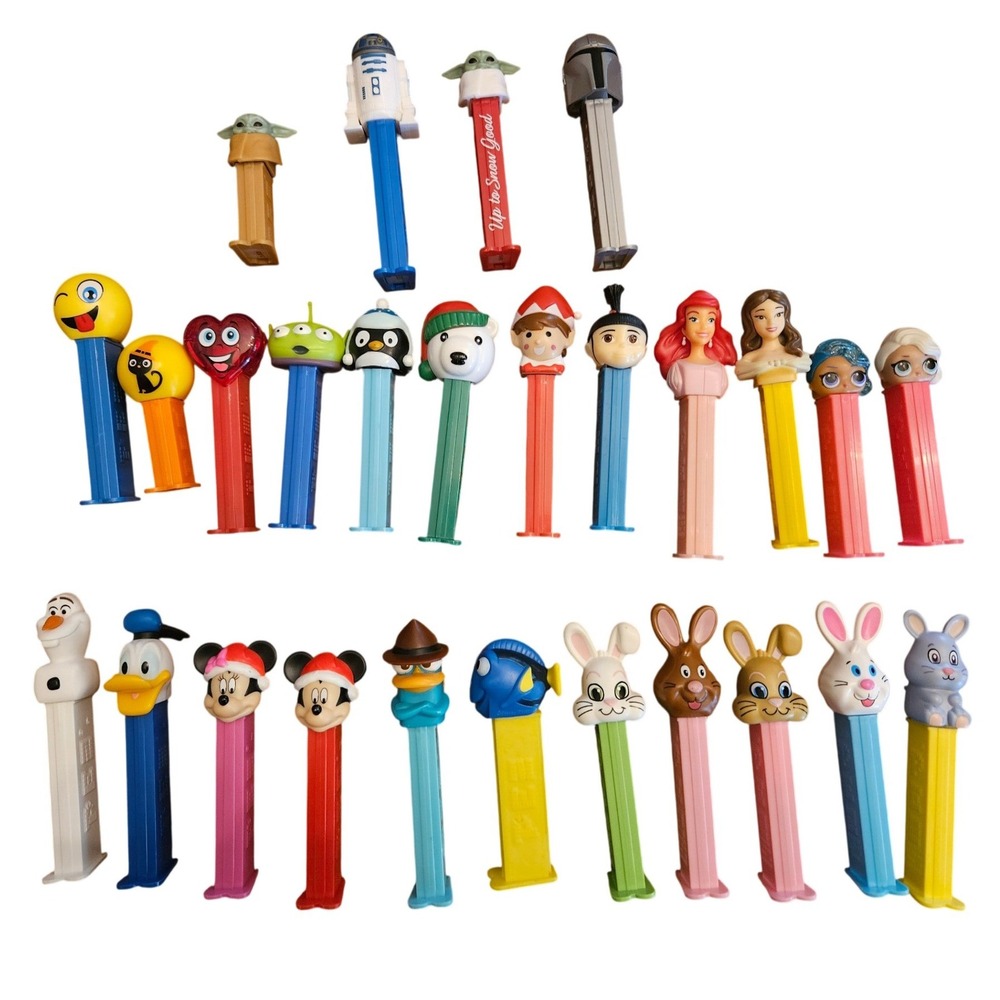 Lot of 27 PEZ Candy Dispensers Disney Star Wars Holiday Animals Mixed Bulk